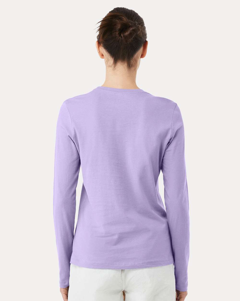 Women’s Jersey Long Sleeve Tee - OnModelBack - B57606373 - Dark Lavender
