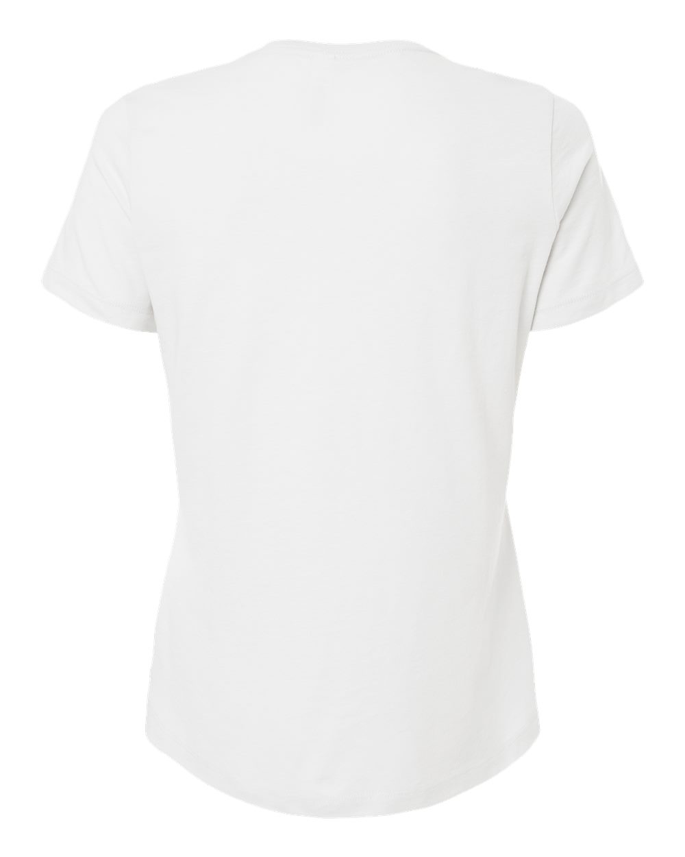Women’s Relaxed Fit Heather CVC Tee - Back - B20506003 - Solid White Blend