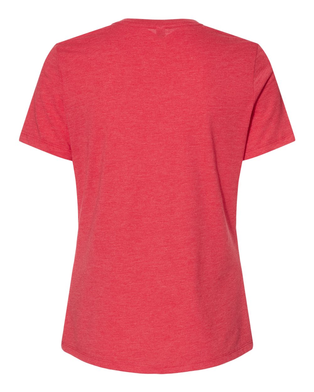 Women’s Relaxed Fit Heather CVC Tee - Back - B20506123 - Heather Red