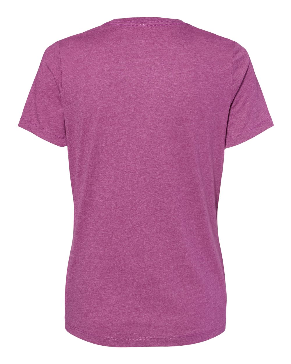 Women’s Relaxed Fit Heather CVC Tee - Back - B20506143 - Heather Magenta