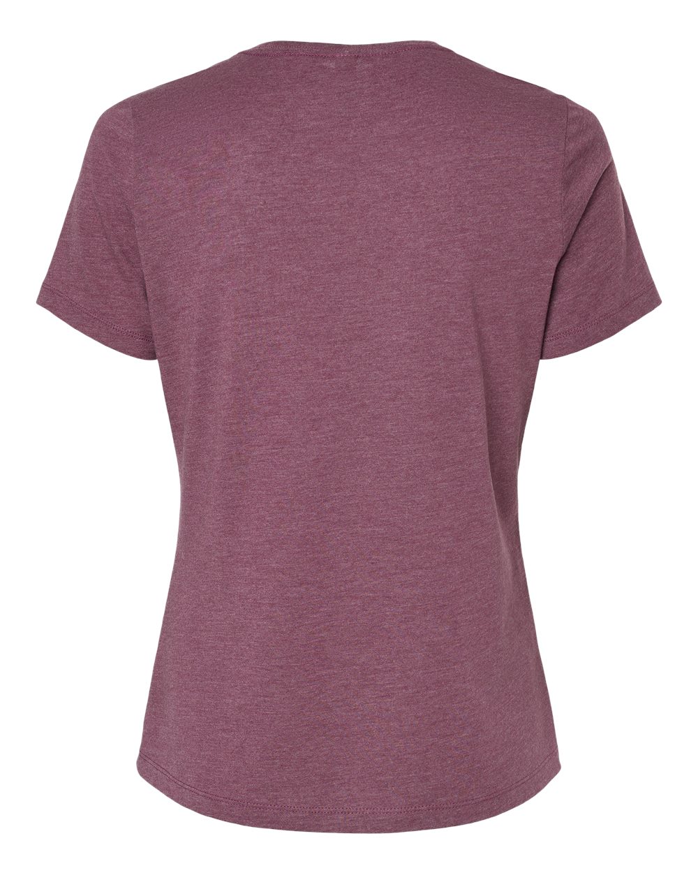 Women’s Relaxed Fit Heather CVC Tee - Back - B20506193 - Heather Maroon