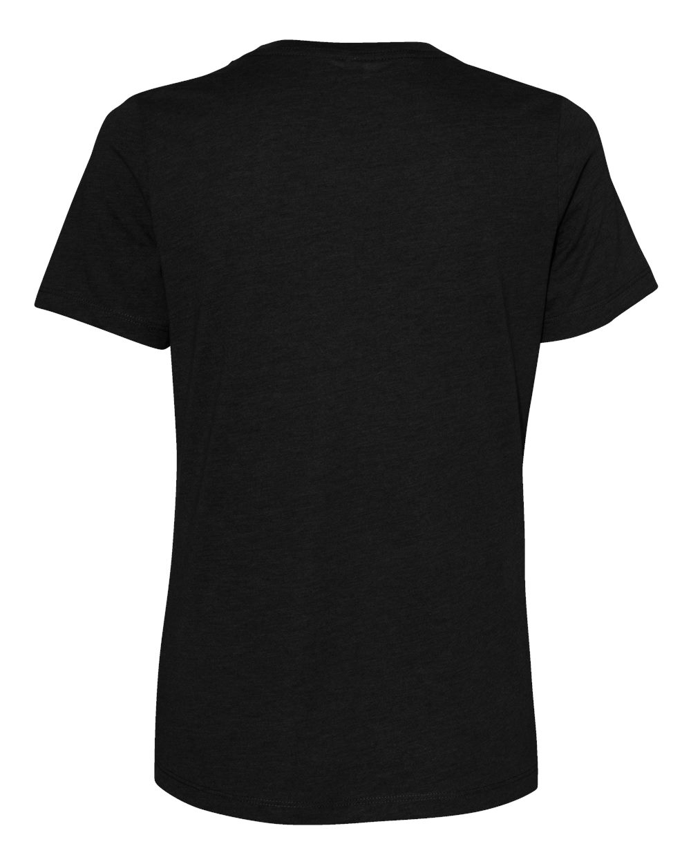 Women’s Relaxed Fit Heather CVC Tee - Back - B20506503 - Solid Black Blend