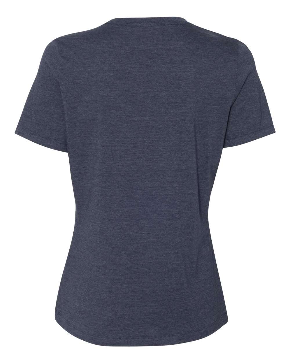 Women’s Relaxed Fit Heather CVC Tee - Back - B20506653 - Heather Navy