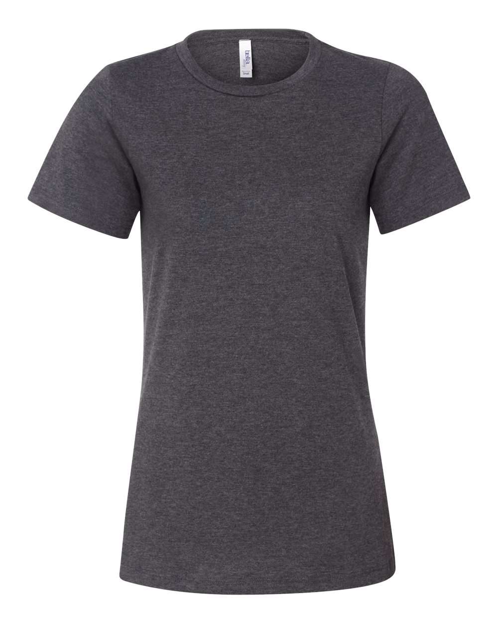 Women’s Relaxed Fit Heather CVC Tee - Front - B20506093 - Dark Grey Heather