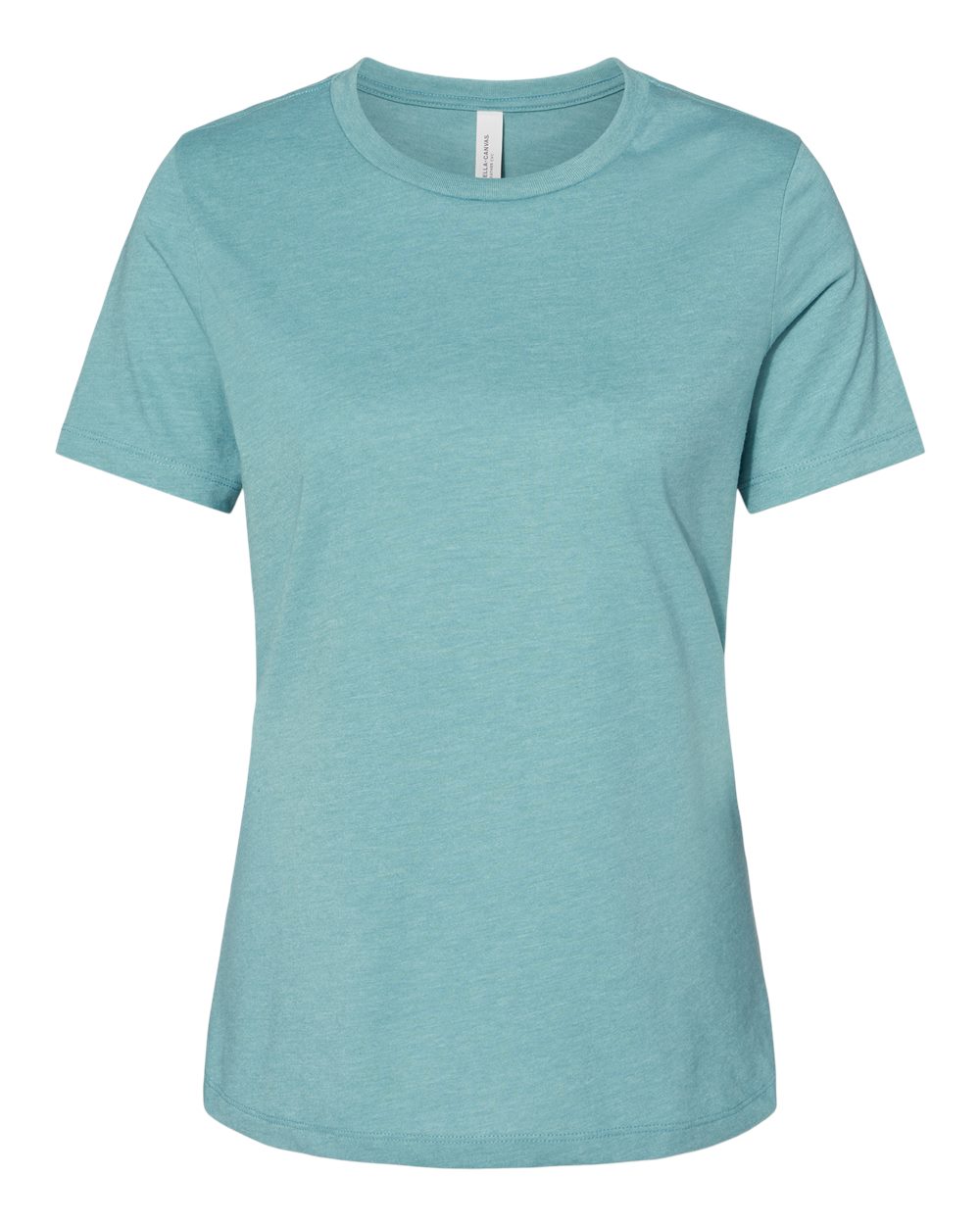 Women’s Relaxed Fit Heather CVC Tee - Front - B20506133 - Heather Blue Lagoon