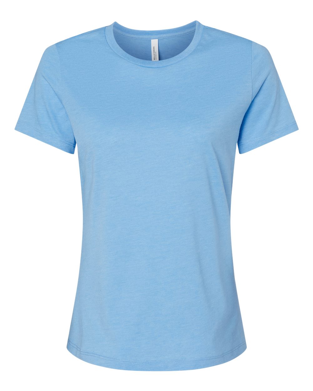 Women’s Relaxed Fit Heather CVC Tee - Front - B20506183 - Heather Carolina Blue