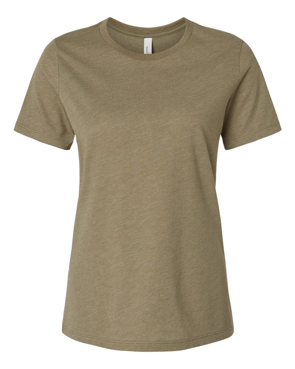Women’s Relaxed Fit Heather CVC Tee - Front - B20506203 - Heather Olive