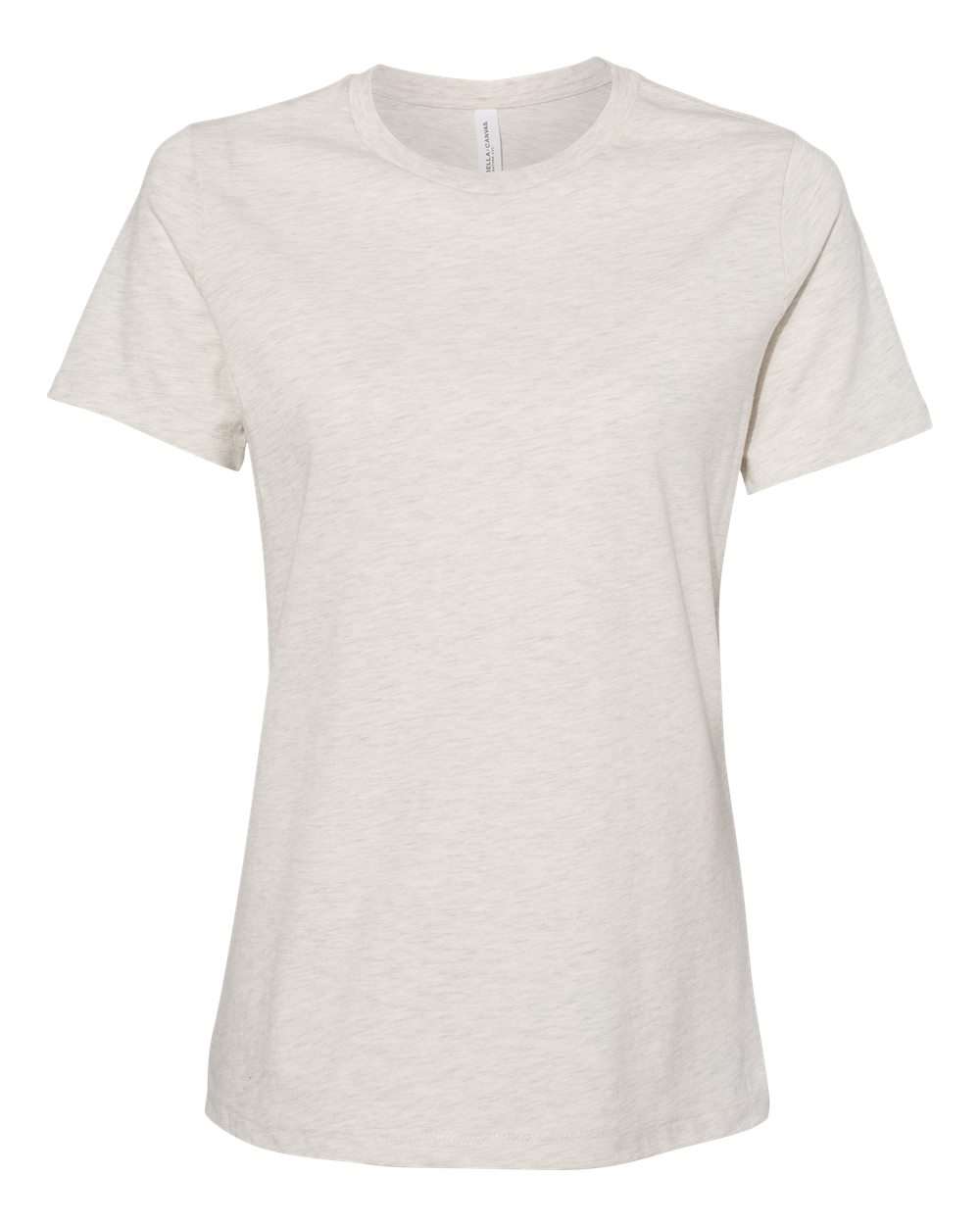 Women’s Relaxed Fit Heather CVC Tee - Front - B20506243 - Heather Prism Natural