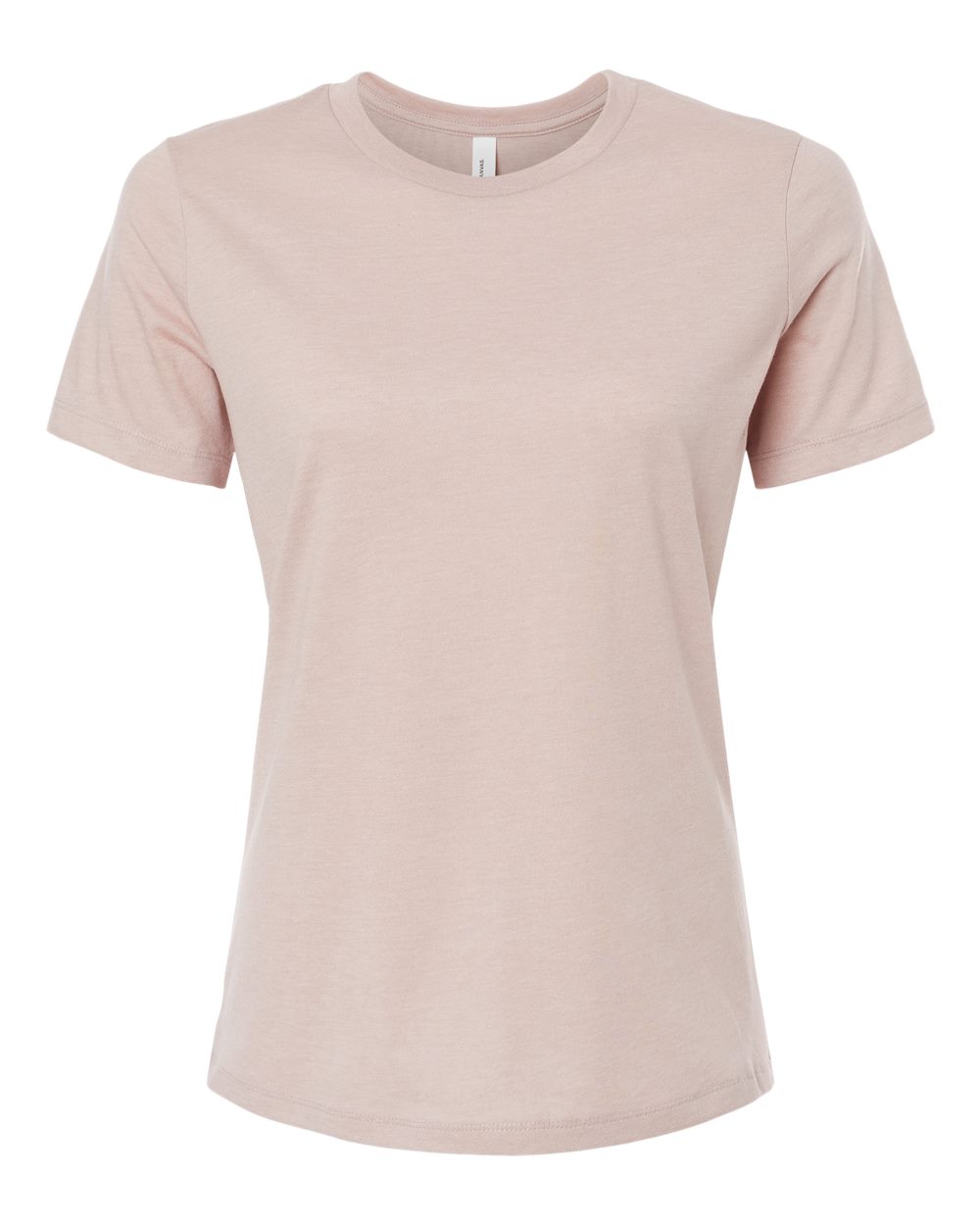Women’s Relaxed Fit Heather CVC Tee - Front - B20506313 - Heather Pink Gravel