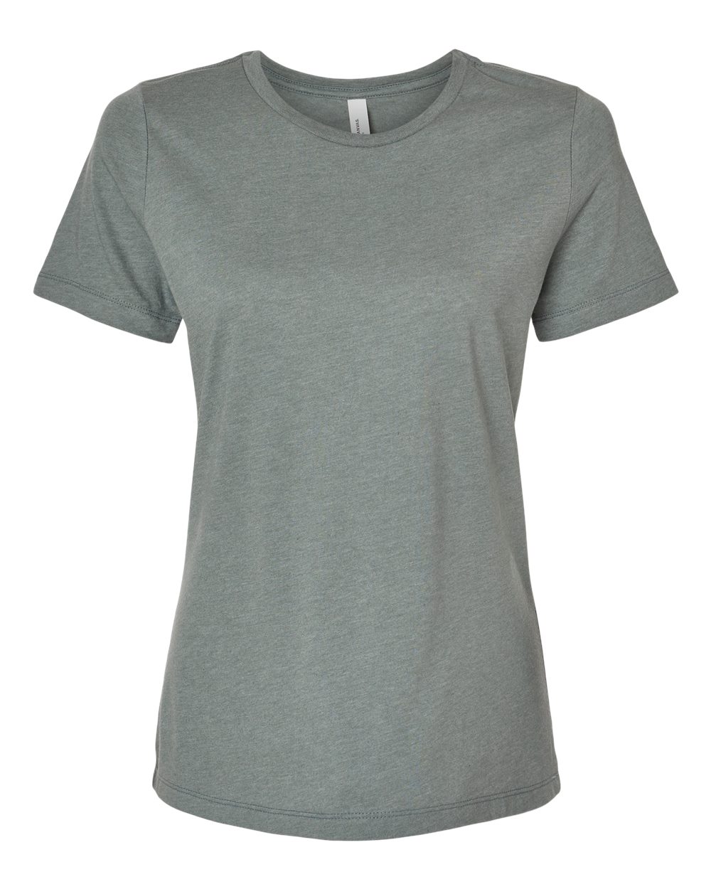 Women’s Relaxed Fit Heather CVC Tee - Front - B20506433 - Heather Blue Storm