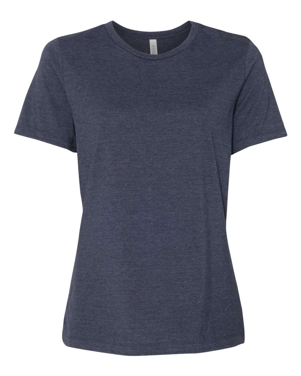 Women’s Relaxed Fit Heather CVC Tee - Front - B20506653 - Heather Navy