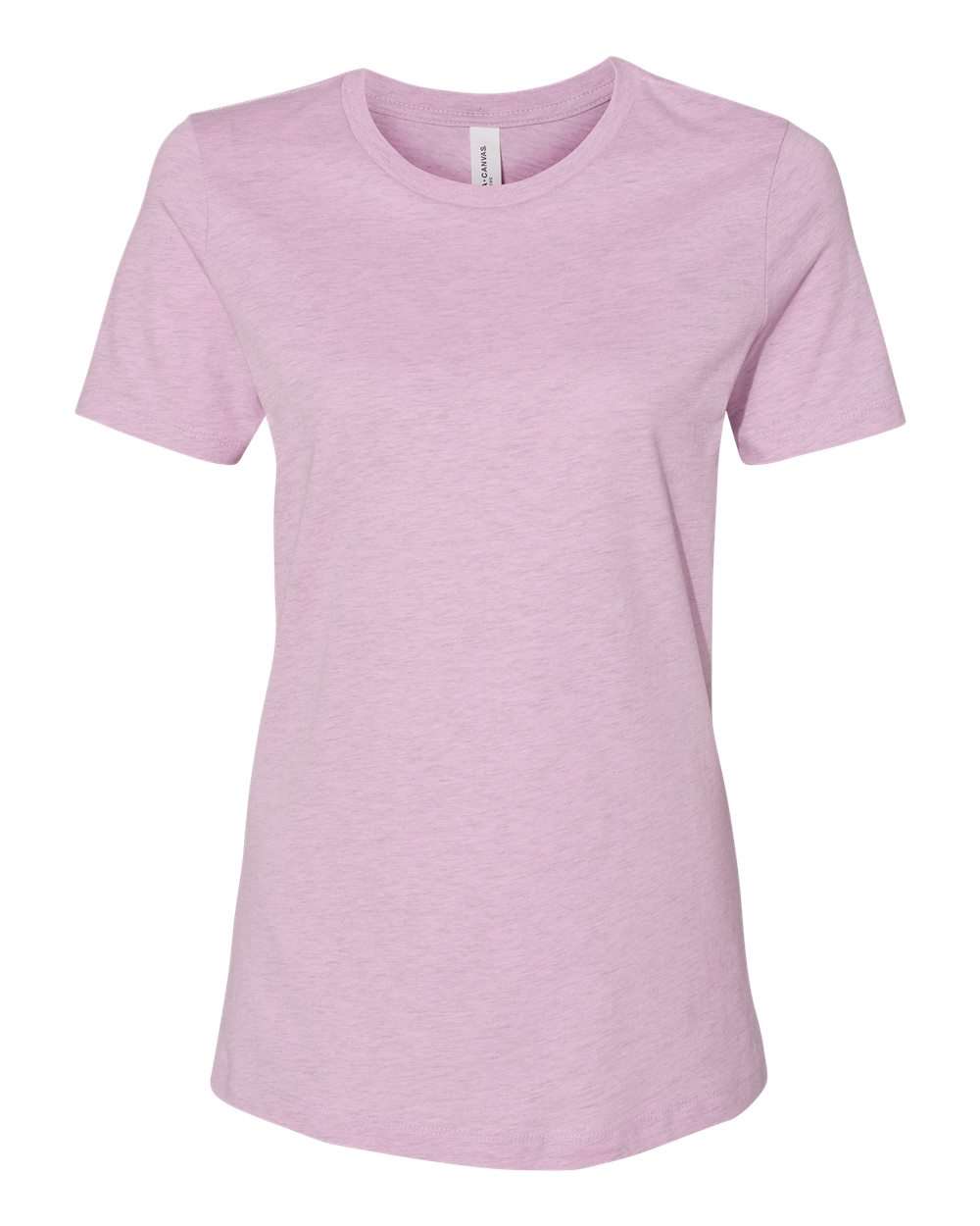 Women’s Relaxed Fit Heather CVC Tee - Front - B20506713 - Heather Prism Lilac