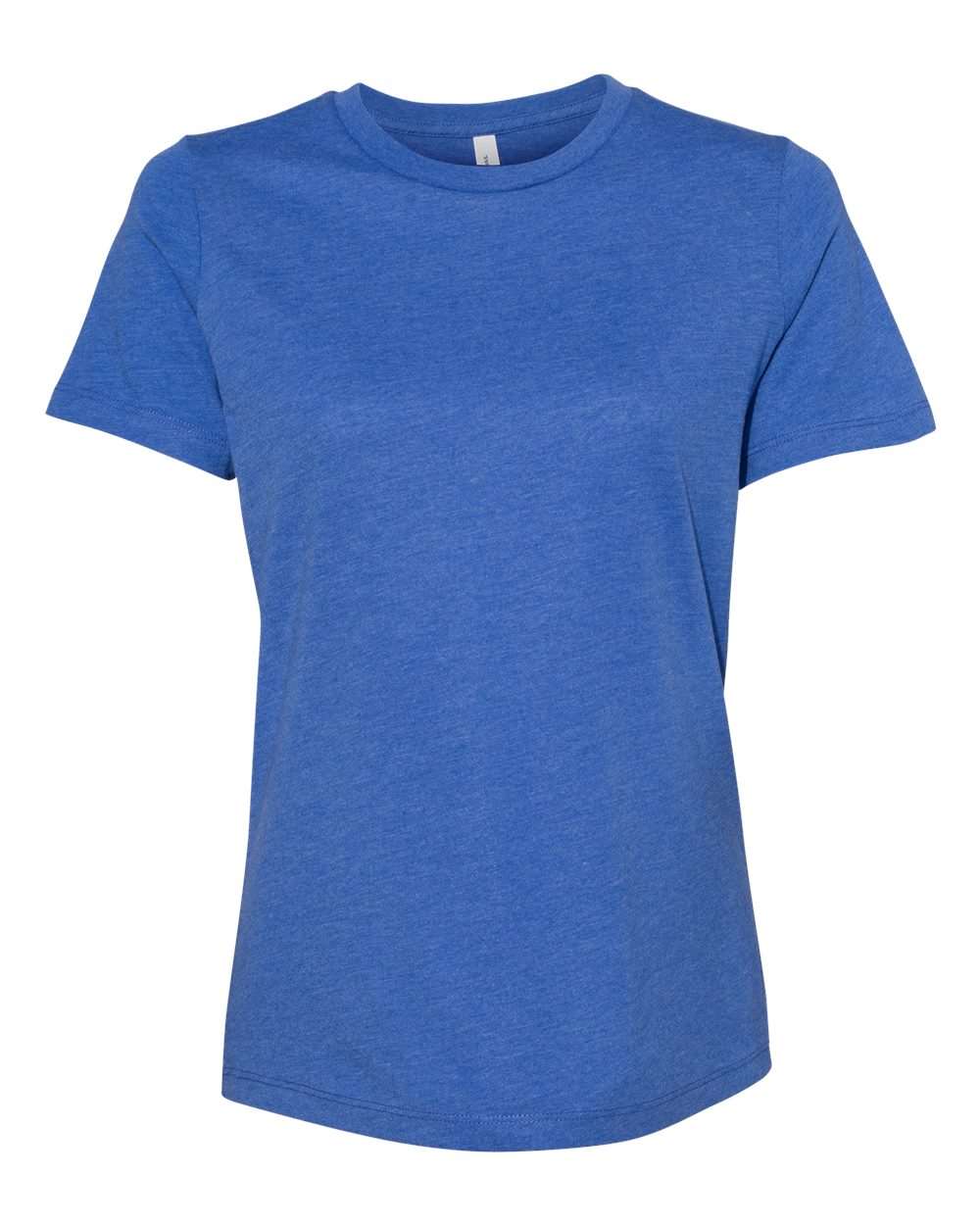 Women’s Relaxed Fit Heather CVC Tee - Front - B20506743 - Heather True Royal