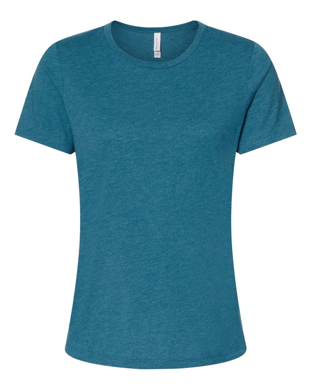 Women’s Relaxed Fit Heather CVC Tee - Front - B20506763 - Heather Deep Teal