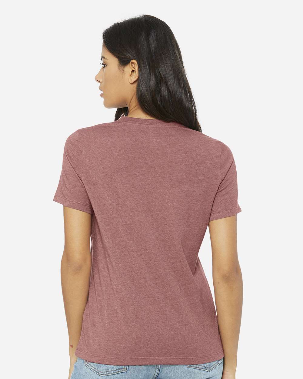 Women’s Relaxed Fit Heather CVC Tee - OnModelBack - B20506273 - Heather Mauve
