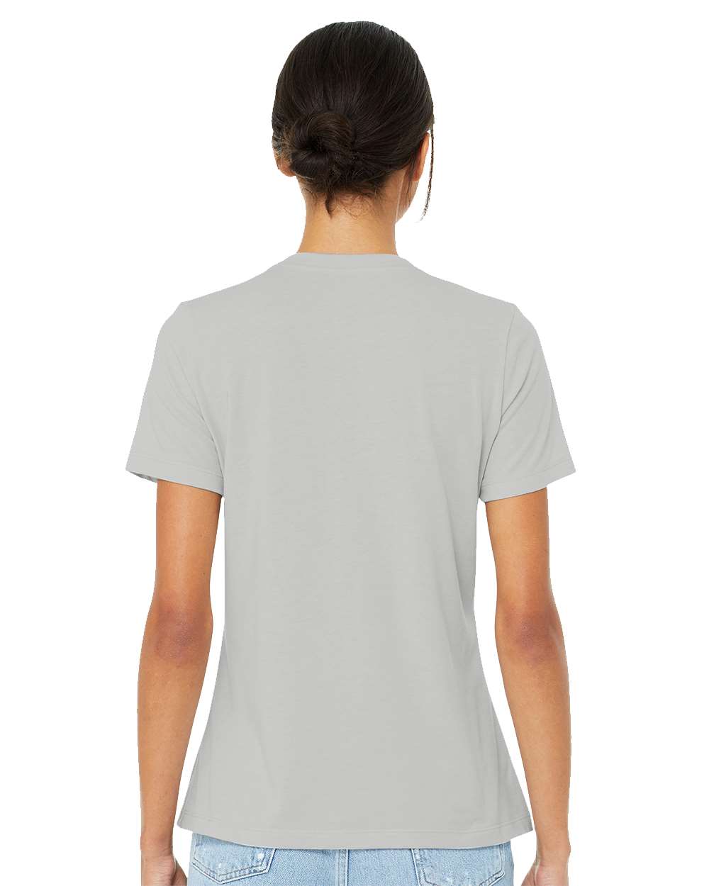 Women’s Relaxed Fit Heather CVC Tee - OnModelBack - B20506393 - Heather Silver