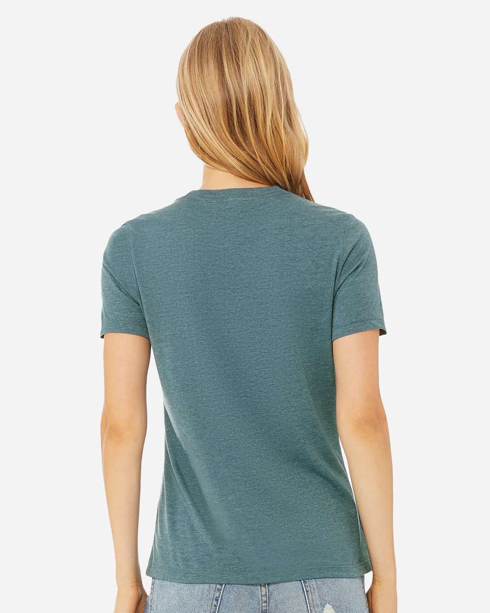 Women’s Relaxed Fit Heather CVC Tee - OnModelBack - B20506763 - Heather Deep Teal