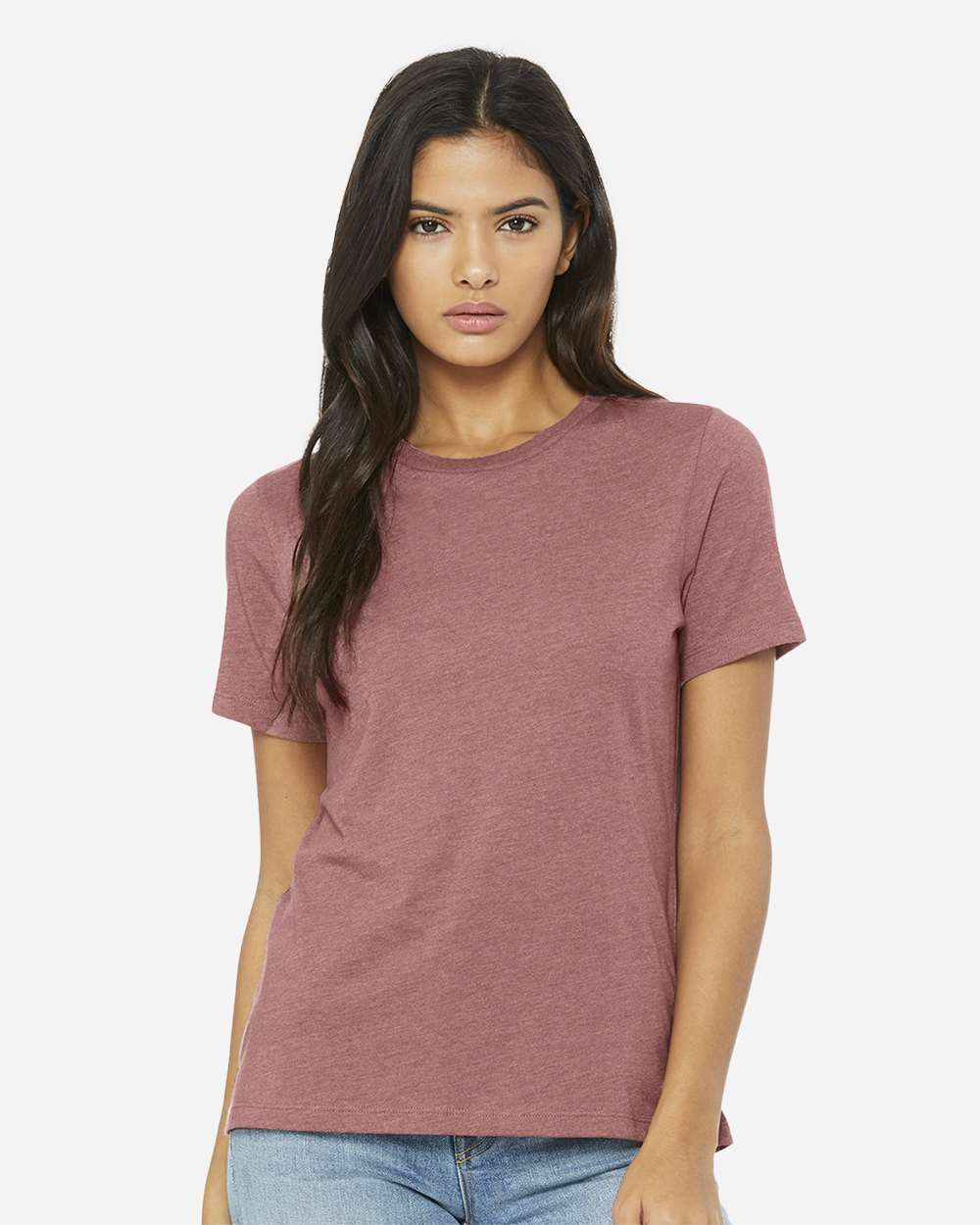 Women’s Relaxed Fit Heather CVC Tee - OnModelFront - B20506273 - Heather Mauve
