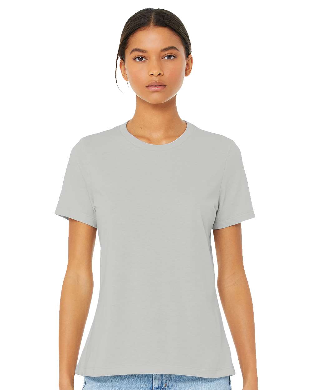 Women’s Relaxed Fit Heather CVC Tee - OnModelFront - B20506393 - Heather Silver