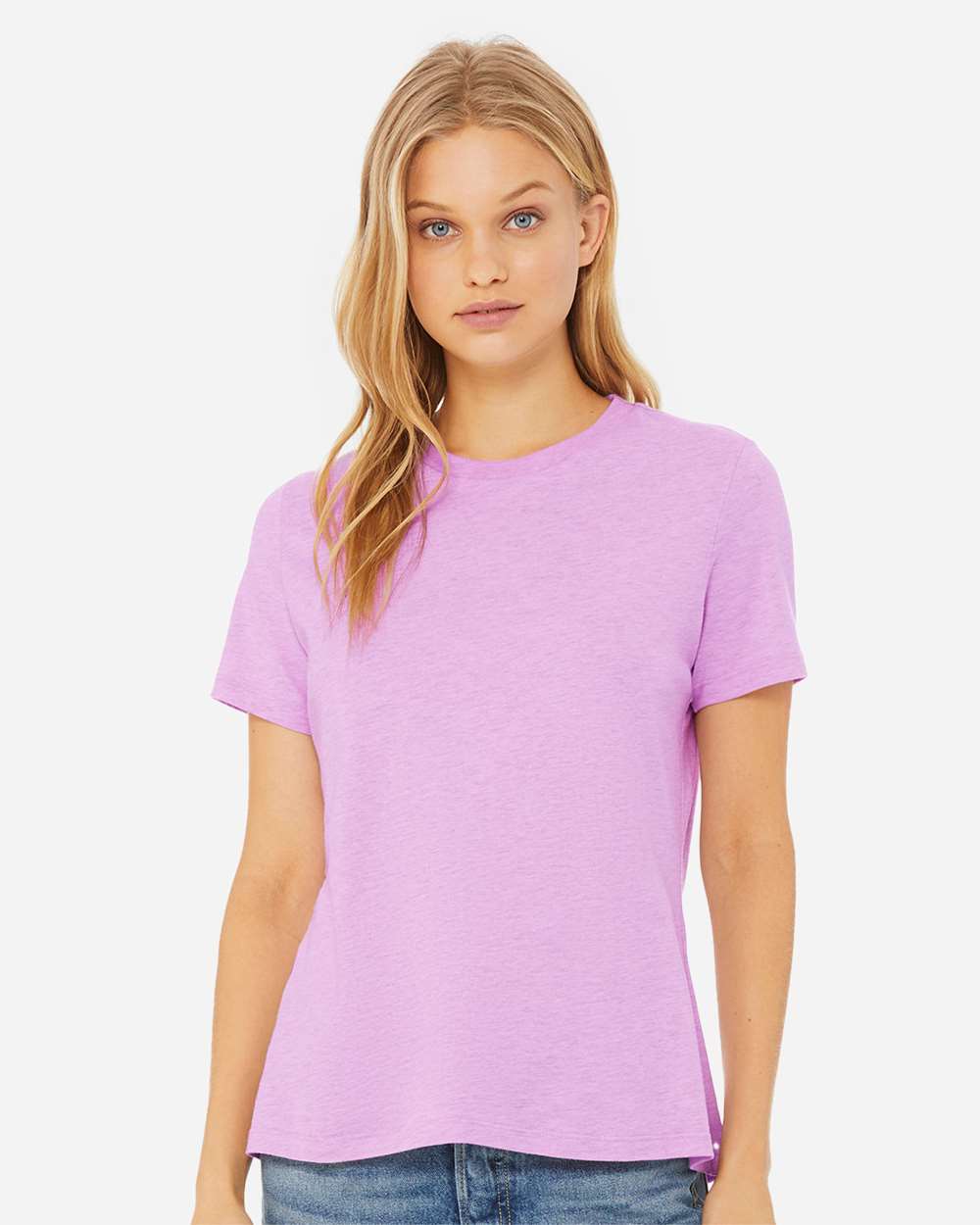 Women’s Relaxed Fit Heather CVC Tee - OnModelFront - B20506713 - Heather Prism Lilac