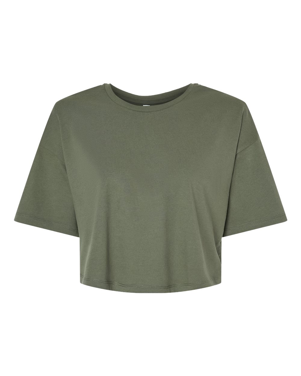 Women's Jersey Crop Tee - Front - B05306643 - Military Green