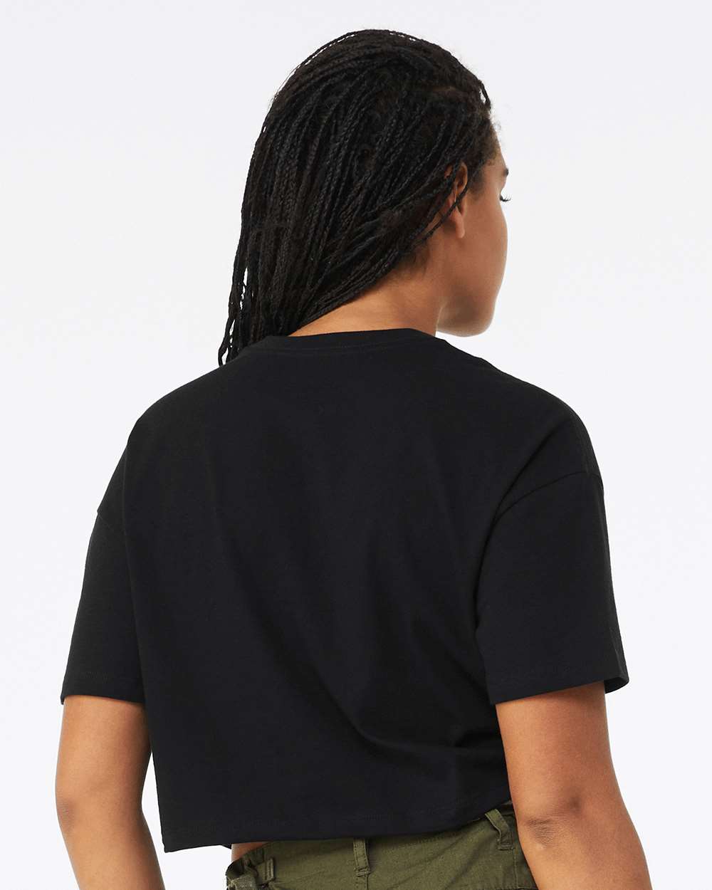 Women's Jersey Crop Tee - OnModelBack - B05306503 - Black