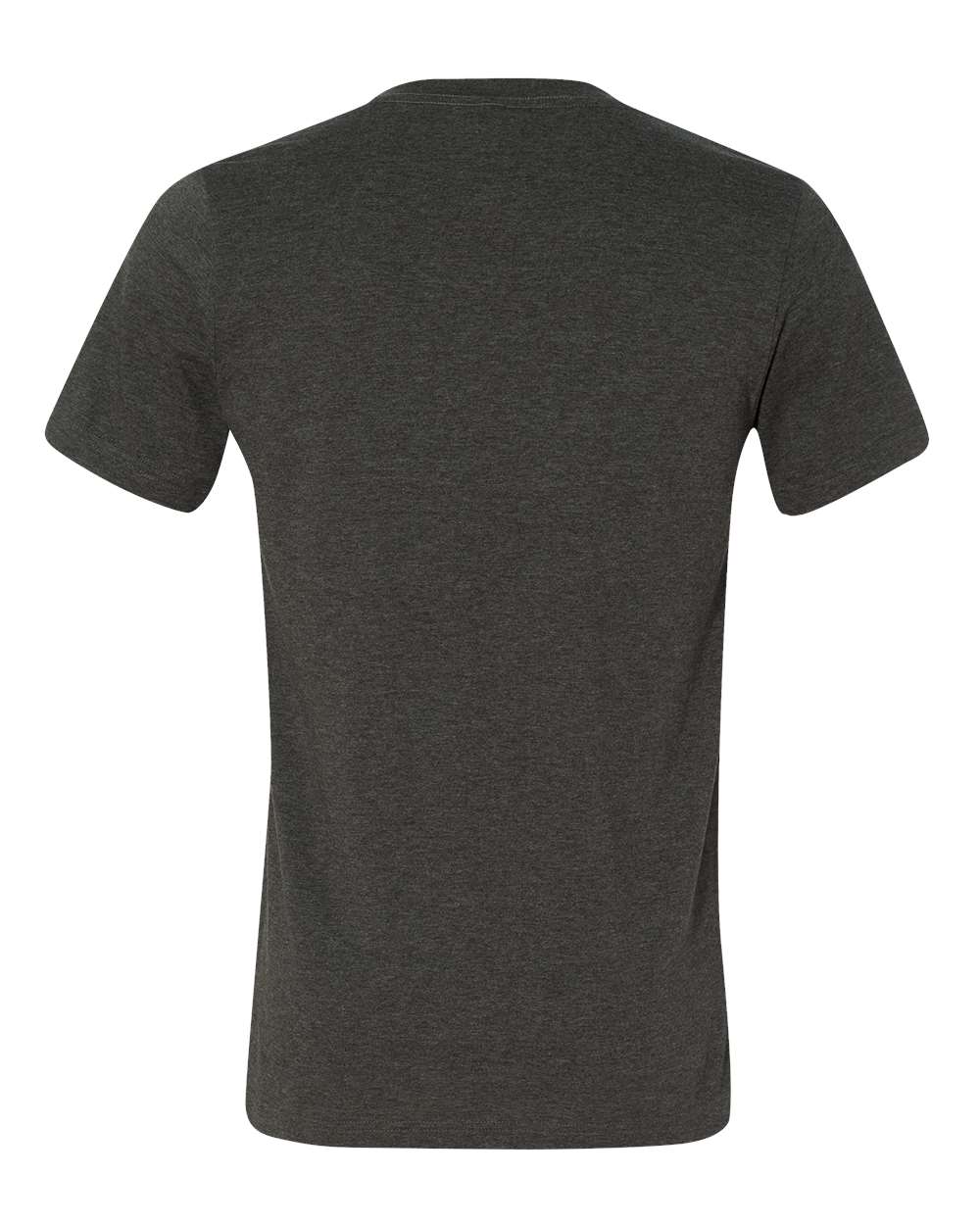 Unisex Heather CVC V-Neck Tee - Back - B03506092 - Dark Grey Heather