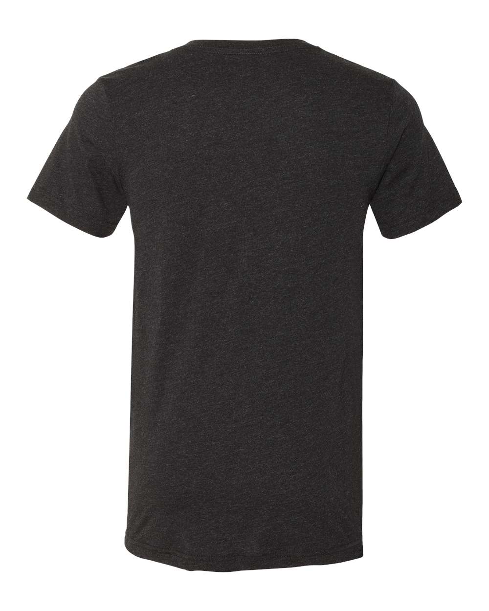 Unisex Heather CVC V-Neck Tee - Back - B03506102 - Black Heather