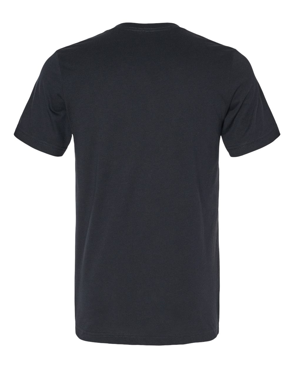 Unisex Heather CVC V-Neck Tee - Back - B03506512 - Solid Black Blend