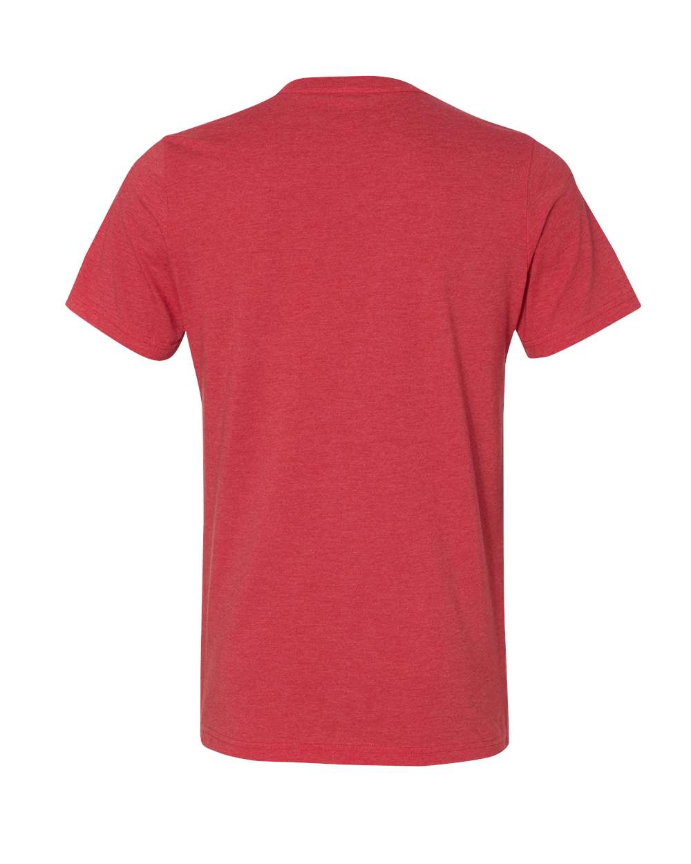 Unisex Heather CVC V-Neck Tee - Back - B03506712 - Heather Red