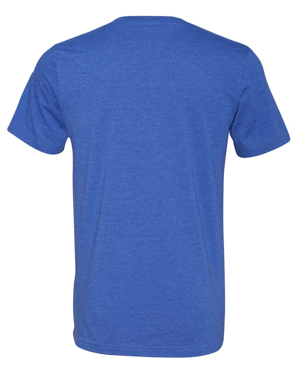 Unisex Heather CVC V-Neck Tee - Back - B03506762 - Heather True Royal