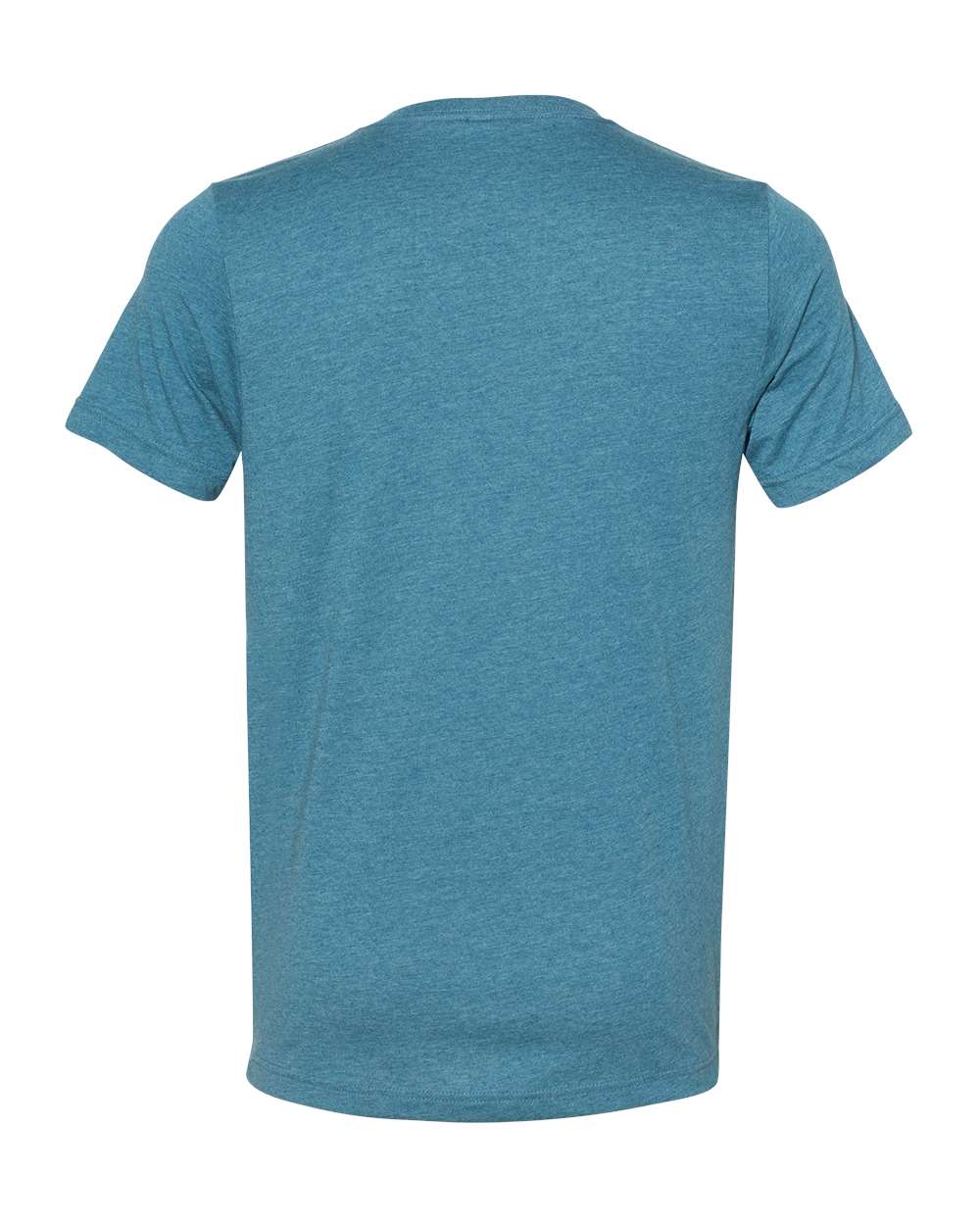 Unisex Heather CVC V-Neck Tee - Back - B03506772 - Heather Deep Teal