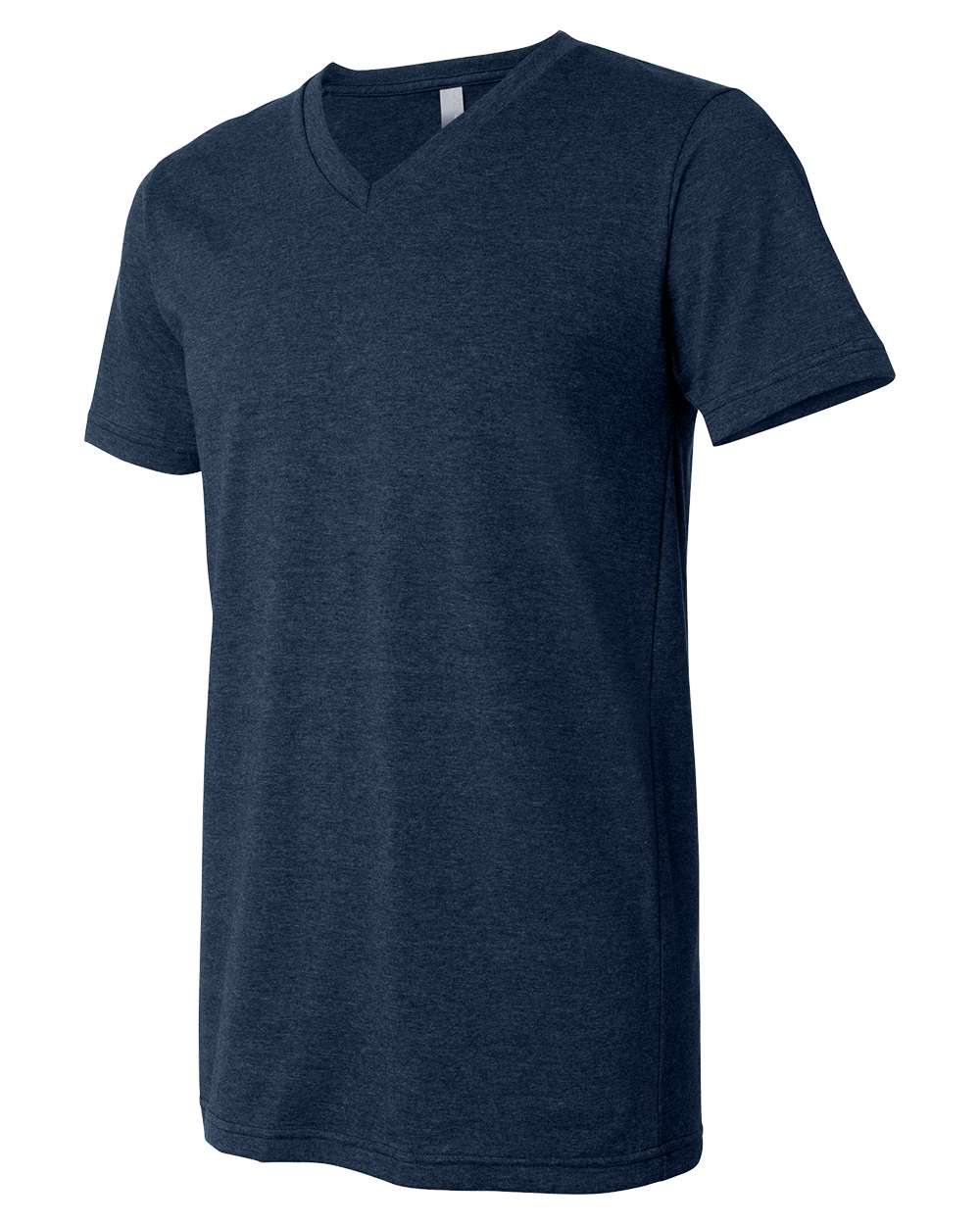 Unisex Heather CVC V-Neck Tee - DirectSide - B03506652 - Heather Navy