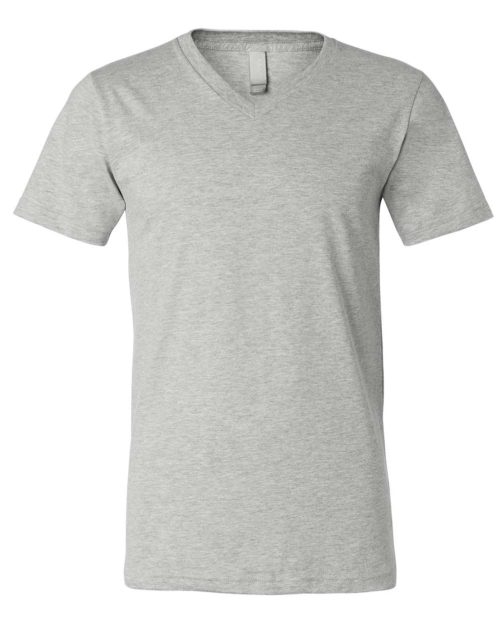 Unisex Heather CVC V-Neck Tee - Front - B03506582 - Athletic Heather