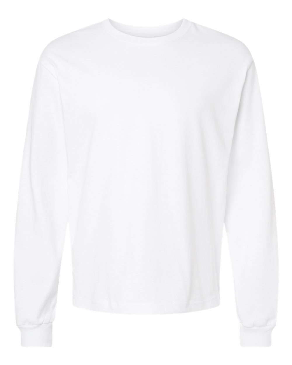 6 oz. Heavyweight Long Sleeve Tee - Front - B06206002 - White