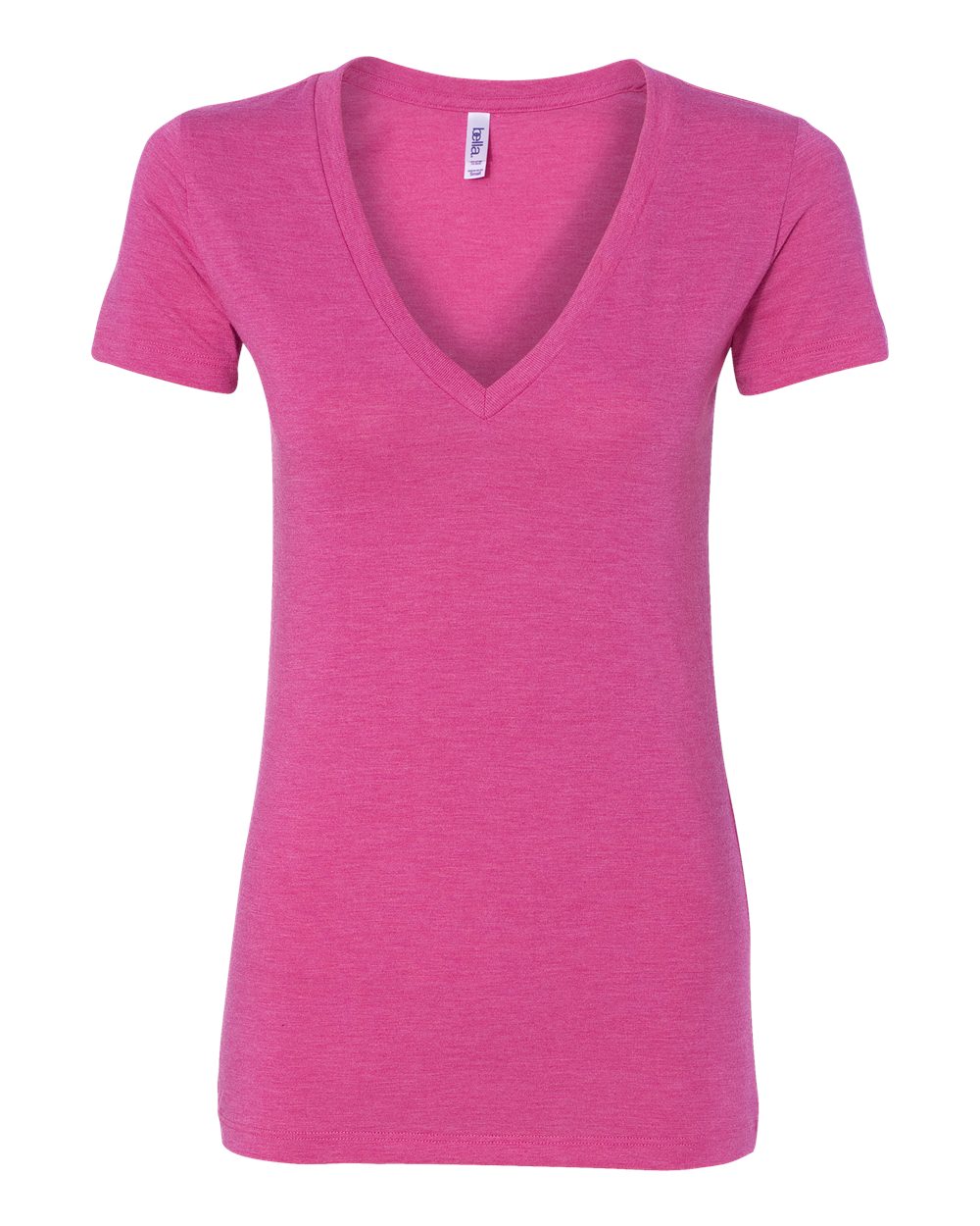 Women’s Triblend Deep V-Neck Tee - Front - B87806033 - Berry Triblend