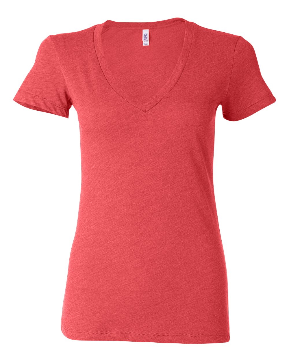 Women’s Triblend Deep V-Neck Tee - Front - B87806707 - Red Triblend