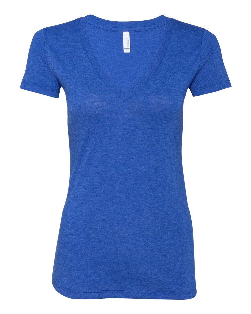 Women’s Triblend Deep V-Neck Tee - Front - B87806753 - True Royal Triblend
