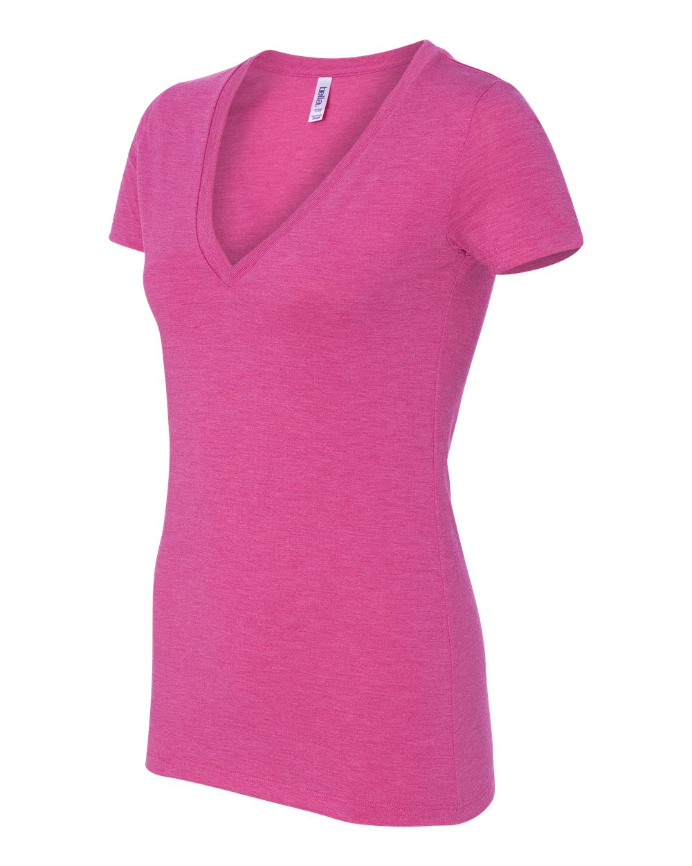 Women’s Triblend Deep V-Neck Tee - Side - B87806033 - Berry Triblend