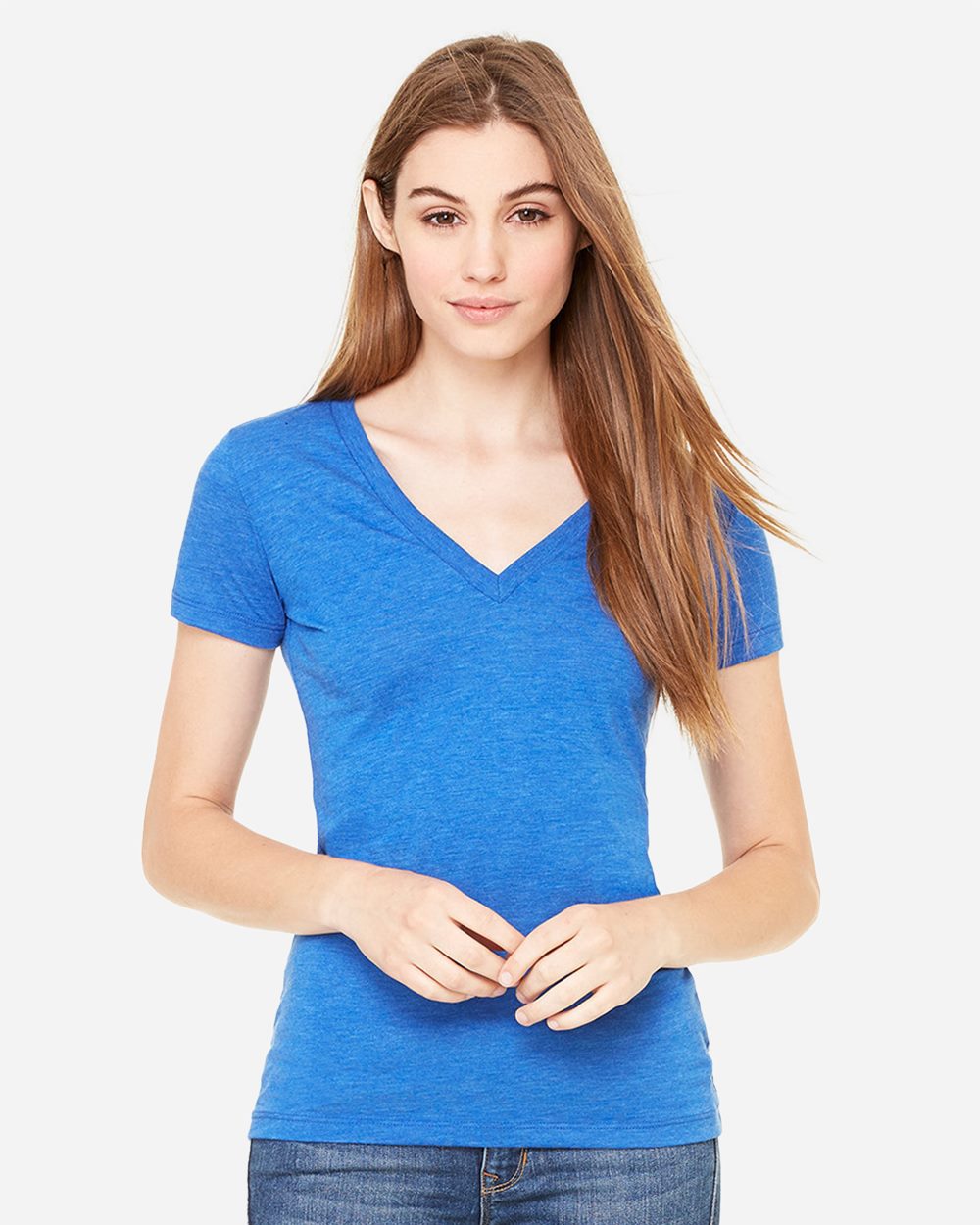 Women’s Triblend Deep V-Neck Tee - styleImage