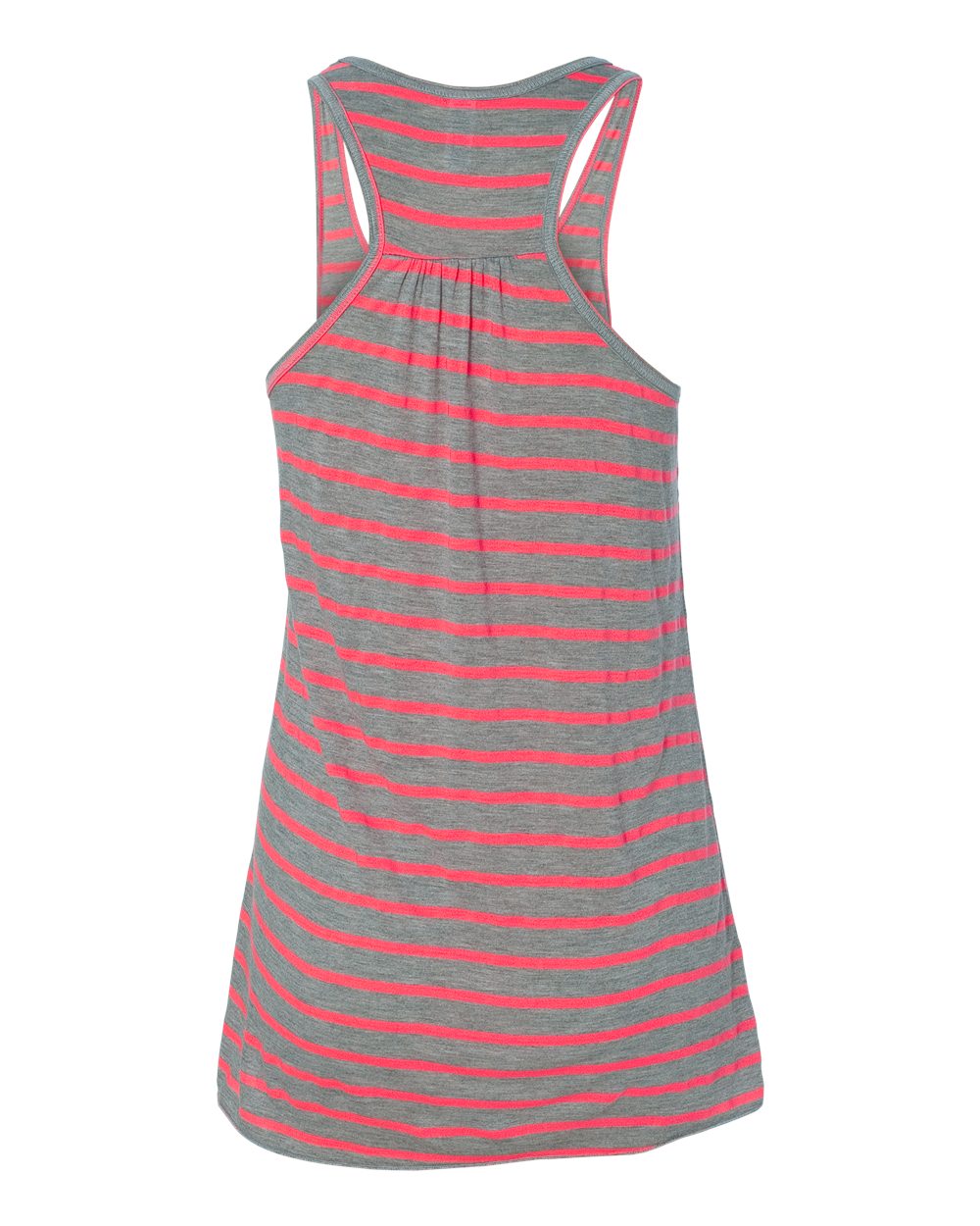 Women's Flowy Racerback Tank - Back - B87406142 - Athletic Heather/ Neon Pink