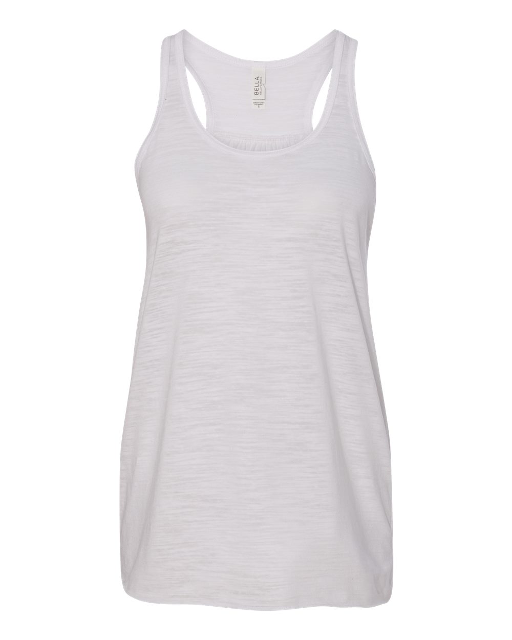 Women's Flowy Racerback Tank - Front - B87406023 - White Slub