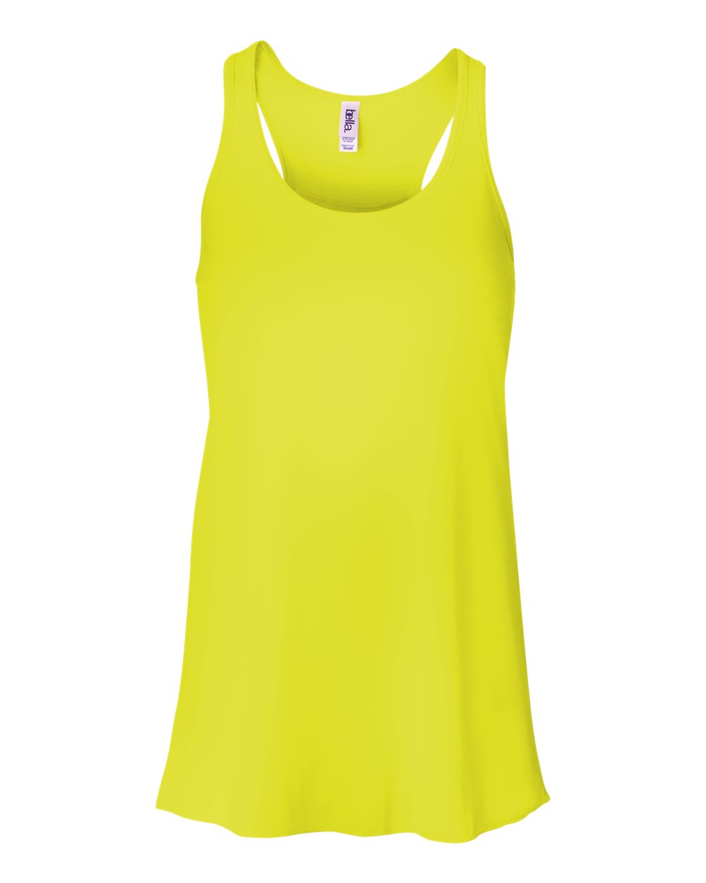 Women's Flowy Racerback Tank - Front - B87406052 - Neon Yellow