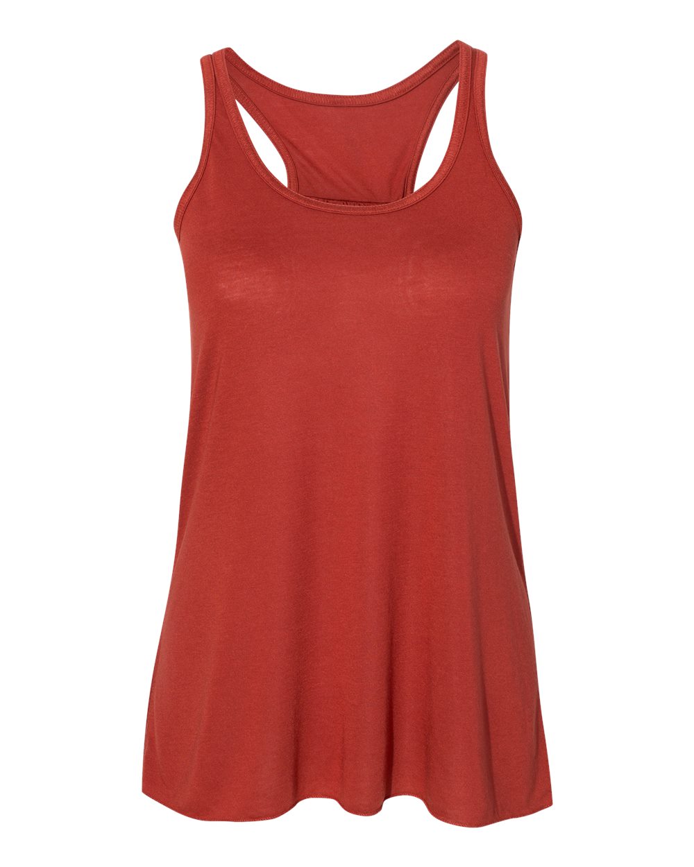 Women's Flowy Racerback Tank - Front - B87406112 - Brick