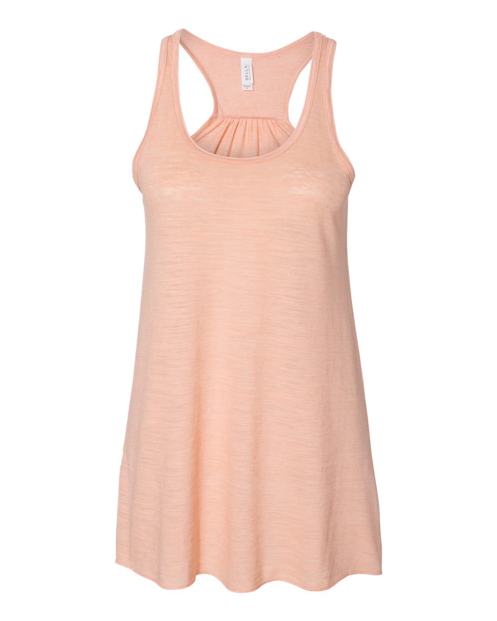 Women's Flowy Racerback Tank - Front - B87406342 - Peach Slub