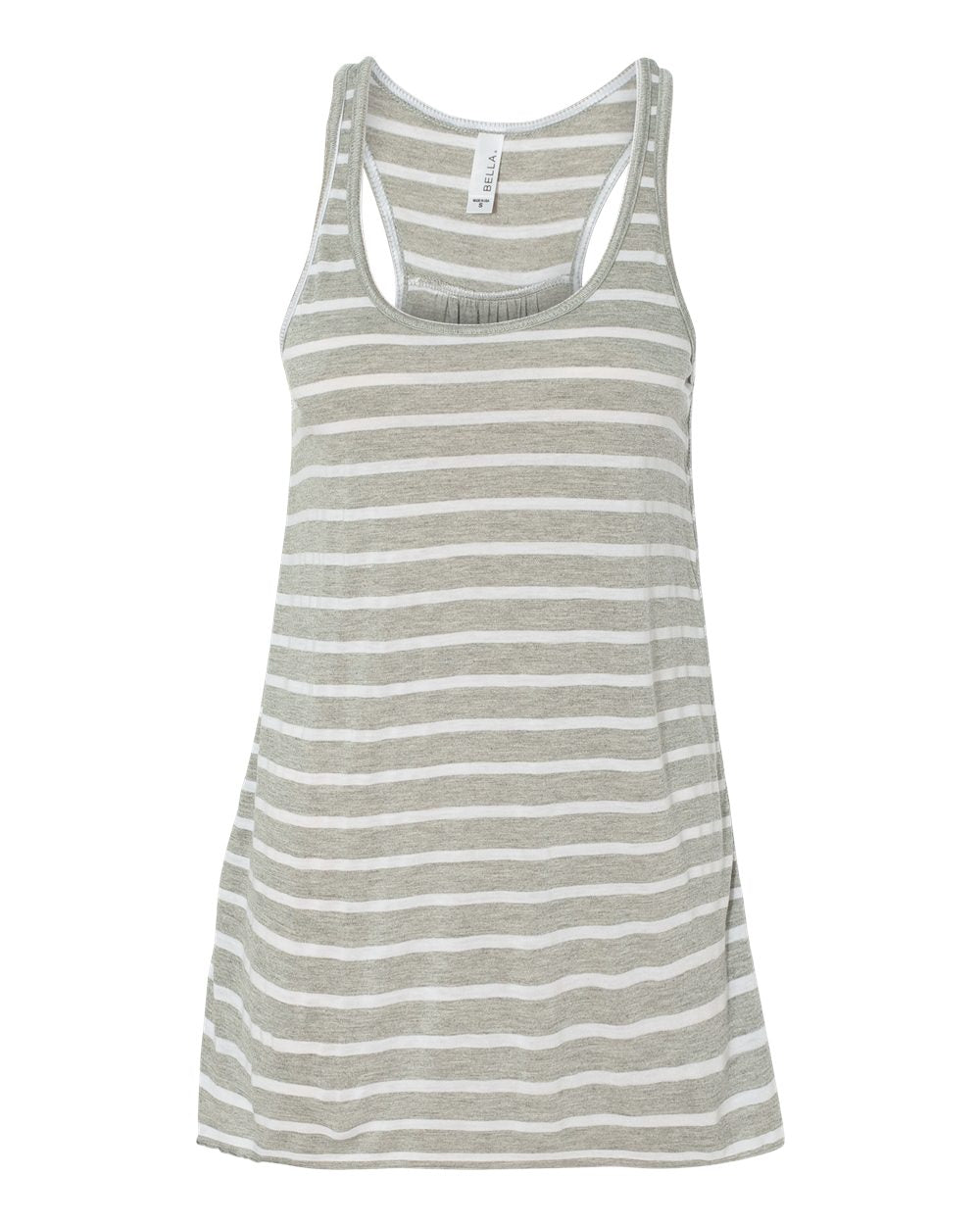 Women's Flowy Racerback Tank - Front - B87406352 - Athletic Heather/ White