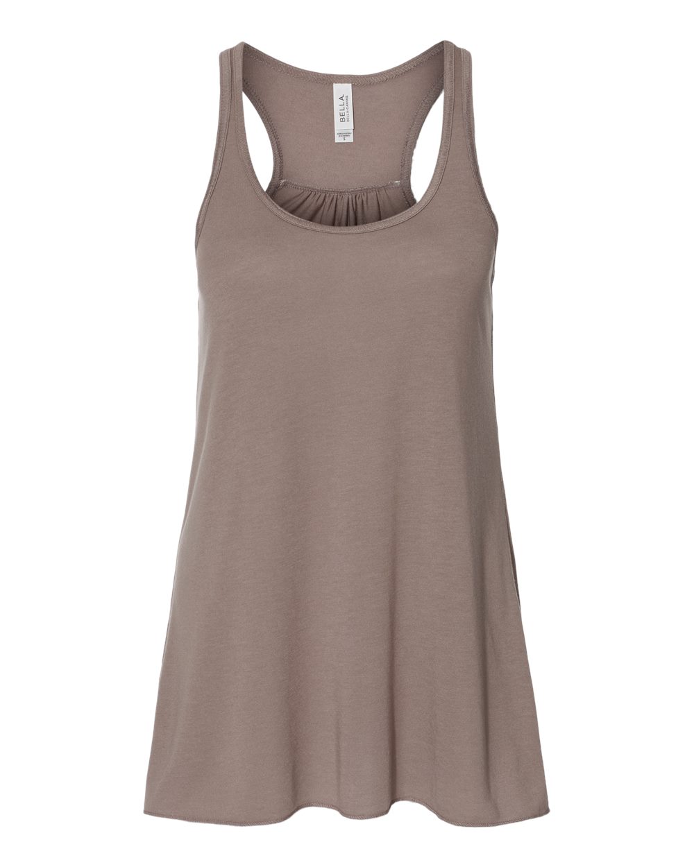 Women's Flowy Racerback Tank - Front - B87406562 - Pebble Brown