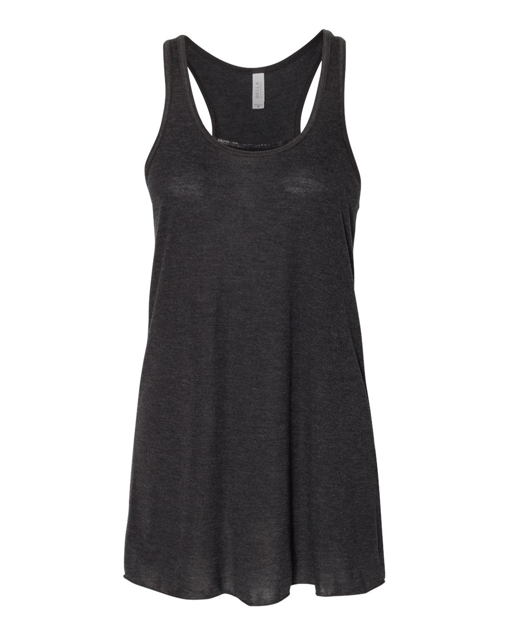 Women's Flowy Racerback Tank - Front - B87406572 - Black Heather