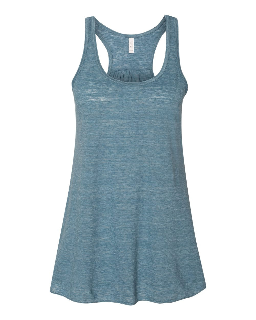 Women's Flowy Racerback Tank - Front - B87406982 - Denim Slub