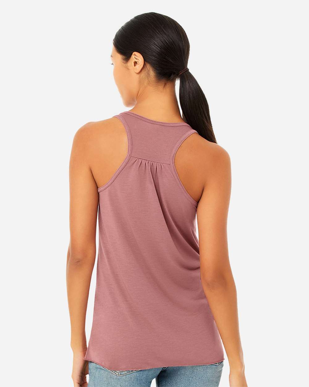 Women's Flowy Racerback Tank - OnModelBack - B87406262 - Mauve